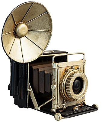 PARSAHO Vintage Camera Statue Model Showcase Decorative Props Showcase Camera Crafts Collectible Figurine Home Desktop Decoration