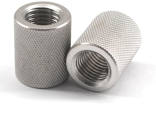 Dadi zigrinati M3, 6 x 10 mm, in acciaio inox 304, dadi circolari, dadi filettati rotondi