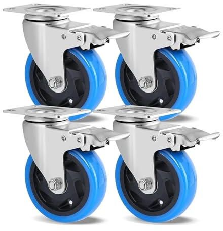 FPBIGCHA Transport Rollers 100MM Swivel for Furniture Transport Industrial Transport Logistics(4PCS)