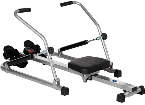 HOMCOM Faltbares Heimtrainer - Zusammenarbeit Aosom.de x FFHandball - 3 Widerstandsstufen Multifunktions-LCD-Bildschirm - ABS-Stahl schwarz grau