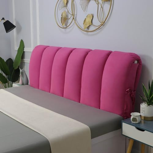 Fodera imbottita per testiera letto in metallo Arose rosso cuscino per letto matrimoniale 200 x 50 cm supporto schiena elegante protezione in tessuto morbido decorazione