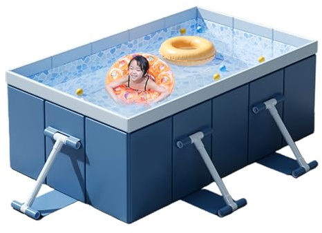 Hopfällbar icke-uppblåsbar pool, hopfällbar hundpool - Dubbel den hårda skalet barnpool - sommar utomhus utomhus vattenleksaker för bakgård trädgård lib