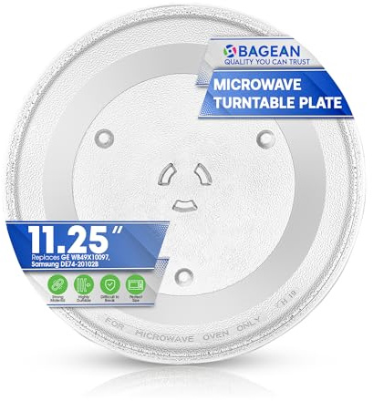 Microwave Plate Replacement 11.25” for GE WB49X10097 Samsung DE74-20102B Replacement Microwave Glass Plate - Rotating Microwave Glass Turntable - Spinning Oven Dish Tray For Better Reheating