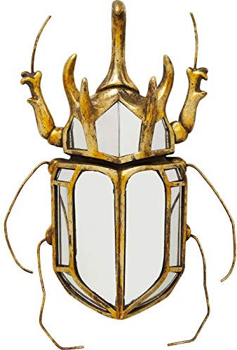 Kare Design Wandschmuck Beetle Mirror, Gold, Wandschmuck, Käfer, Glas verspiegelt, handgefertigt, 39x25x6 cm (H/B/T)