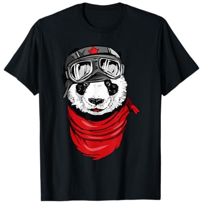 Cool Panda Pilot con gafas de aviador Camiseta