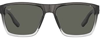 Costa Del Mar Paunch Herren-Sonnenbrille, quadratisch, Größe XL, Nebelgrau/Grau, polarisiert, 580 g, 59 mm