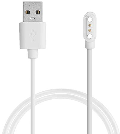 kwmobile USB Kabel Charger kompatibel mit Blackview R30 Pro / R8 / R3 / R3 Pro / X2 / X1 / Letsfit/Fitpolo Ladekabel - Smart Watch Ersatzkabel - Fitnesstracker Aufladekabel in Weiß