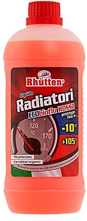 Liquido Radiatori Permanente, Colore Rosso, Protezione Alluminio, Antigelo fino -10°C, Additivi Organici, 1L