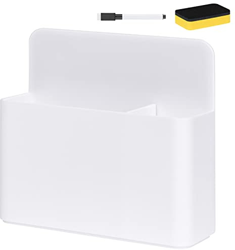 OFFCUP Boîte De Rangement Magnétique, Porte Crayon Magnétique, Porte Marqueur Magnétique avec 1 Effaceur et 1 Stylos De Tableau Blanc Pour Tableau Magnétique école Bureau à Maison