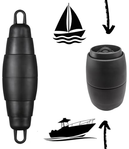 Pop Fender - Accessoire de bateau télescopique - Peu encombrant - Pour voile - Moteur - Sport - Bateaux - Yacht - Bateau - Noir