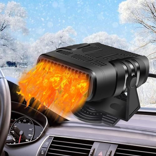 12V Tragbare Autoheizung,Auto Heizlüfter,120W Auto Heizung Entfroster,Auto Windschutzscheibe Defroster,360° Drehbar Auto Windschutzscheibe Demister Stecker Zigarettenanzünde,Tragbare Auto Heizung