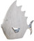 Casablanca Deko Tier Figur Fisch in Stein Optik - aus Kunstharz - Maritime Deko Badezimmer Gäste WC - Farben: Grau Silber - 32 x 35 cm