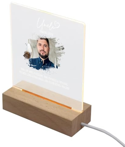 ukgiftstoreonline Personalised Uncle Photo Memorial Lamp Night Light Condolence Sympathy Gift