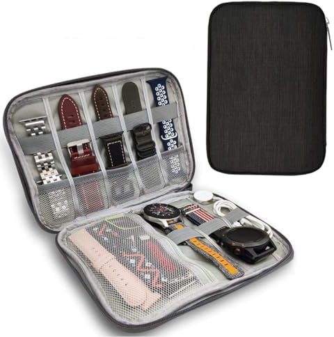 XYTAHDM Organisateur de Bracelet de Montre,Boîte de rangement de bracelets de montre, Watch Bracelet rangement sac support de bracelet de montre, pour Watch Bracelet câble montres(Noir)