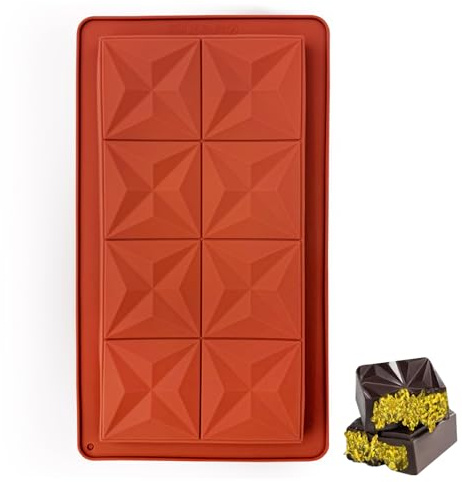 Deep Chocolate Moulds, Chocolate Bar Moulds Dubai Silicone Thick for DIY Baking Candy, Diamond Shape