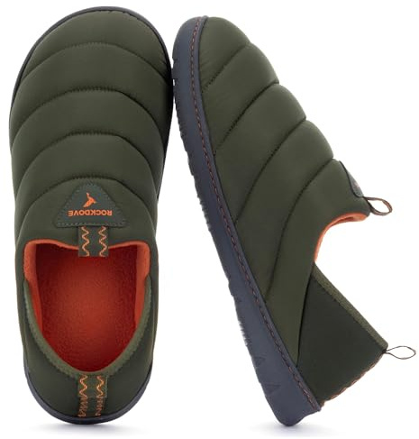 RockDove Men's Pufflite Two-Tone Quilted Loafer Slipper | Memory Foam, Machine Washable, Lightweight, Indoor/Outdoor Sole, Non-Slip, Gift-Ready, Camp