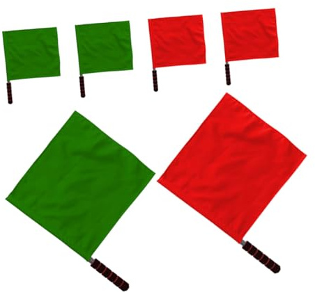 Kisangel 6 Piezas Banderas De Señales De Árbitro Para Atletismo Fútbol y Voleibol Banderas De Señalización Para Competiciones De Línea y Entrenamiento Deportivo De Juez De Línea