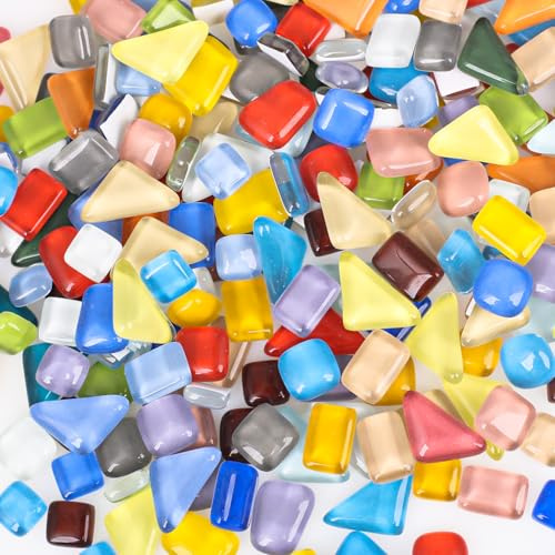 Dncvb Pietre a mosaico per fai da te, 400 g, pietre a mosaico colorate, per decorazione domestica, fai da te, creative, cornici, sottobicchieri
