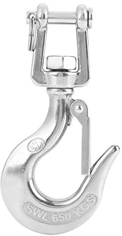 Walfront Edelstahl Schwenkaugen Kran Kettenhaken 650kg / 1000kg mit Verschluss Takelung (650KG)