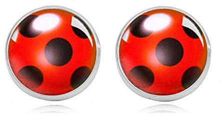Carry stone Einfache Ohrringe Tier Marienkäfer Ohrstecker für Frauen Geschenke Schmuck Zubehör, Silber langlebig und praktisch