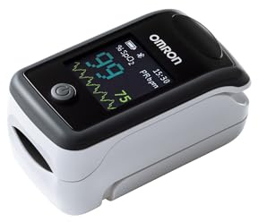 Omron P300 Intelli IT Saturimetro da Dito per Misurazione della Saturazione di Ossigeno nel Sangue SpO2 con Bluetooth e App Dedicata, Nero