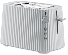 Alessi Plissé MDL08 W/UK, Design Toaster, Six Browning Levels, in Thermoplastic Resin, English Plug 850 W, White