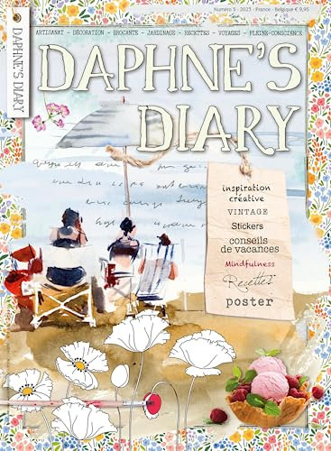 Daphne's Diary Magazine #5 2023 (franska) | Kreativt hantverk arbetsbok | interaktiv dagbokmagasin för mindfuld, målning, konst, matlagning, resor | Full av kreativ inspiration