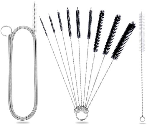 Reinigungsbürsten, 11 Stück Flaschenbürste Lang, Flasche Reinigungsbürsten, Strohhalm Bürste Aquarium Schlauchbürste, Nylon Schlauchbürste Set für Reagenzgläser Teekanne Düse Trinken Strohhalme