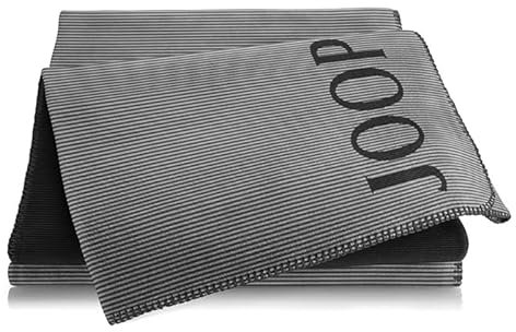 Joop! Wohndecke Touch Baumwollmischung anthrazit/schwarz Größe 220x240 cm