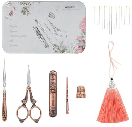 Kapmore Vintage broderisax-set – bärbar metall gör-det-själv hantverksverktyg sykit