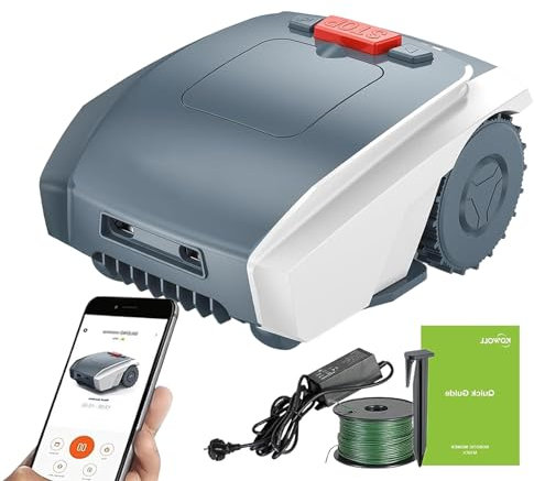 Fablestoryem Robot Tagliaerba 18-RM con Funzionamento Silenzioso - Tagliaerba Intelligente a Batteria con Portata di 1.500 mq, Autonomia della Batteria agli Ioni di Litio di 3 Ore e Cavo Perimetrale