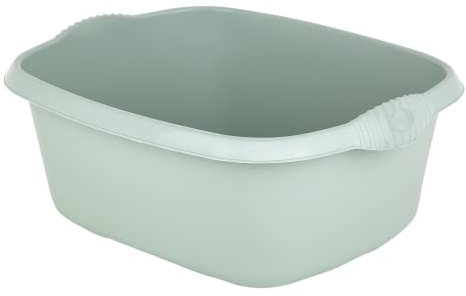 Rectangular Washing Up Bowl Wash Up Dish washing Washtub, Approx 12 Litre, 39 x 32 x 16 cm - (Silver Sage)