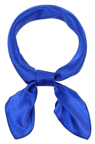 Lnngub Seidentuch für Damen, 60 x 60 cm Damen Quadratischer Schal Chiffon Schals Kopftuch Blauer Vintage Halstuch Taschentuch Seidensatinimitat Schal für Damen und Mädchen (1 Stück)