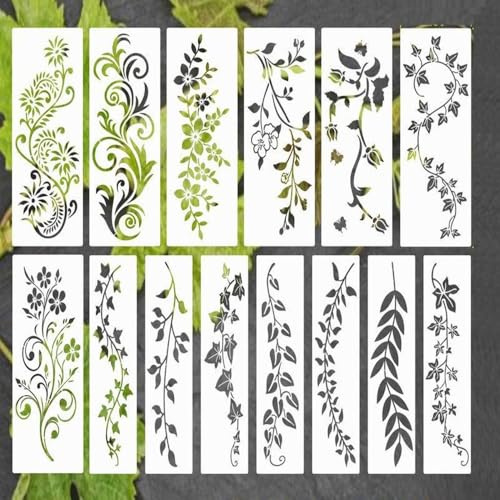 BUZIFU 14 plantillas para manualidades, pintura de pared y madera, muebles y hogar