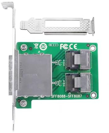 Mocturnity - Tarjeta adaptador mini SFF-8087 a SFF-8088, tarjeta SAS de doble puerto interno a tarjeta externa