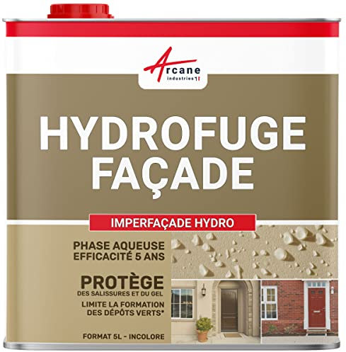 Imperméabilisant, mur, hydrofuge, façade, pierre, brique, enduit, crépi : Imperfacade hydro - 5 L (jusqu'à 25 m²) - ARCANE INDUSTRIES