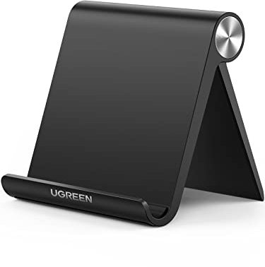UGREEN Phone Stand for Desk Mobile Phone Holder Adjustable Foldable Portable Filming Video Call Travel Mount Compatible with iPhone 17 Pro Max Air 16 15 14 13 12,Galaxy S25 S24 Ultra,Pixel 9 8(Black)