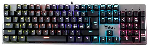 Itek Tastiera Gaming X10 Meccanica, Switch Blu, con 104 tasti, iluminazione Rainbow LED con 12 modalità
