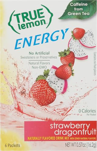True Lemon Energy Strawberry Dragonfruit Flavored Drink Mix Packets 0.57 oz
