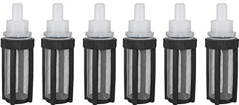 Water Inlet Micro Pump Filter Connector, 6Pcs Nozzle Suction Station Connector 8mm Garden Irrigation Filter With Stainless Steel Net Hose Sediment for Pressure Washer Machine Common Accessories