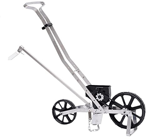 InSyoForeverEC Seminatrice in alluminio, da giardino, per seminatrice manuale, regolabile in altezza, a fila singola, per semi, come mais, porri, spinaci, carote
