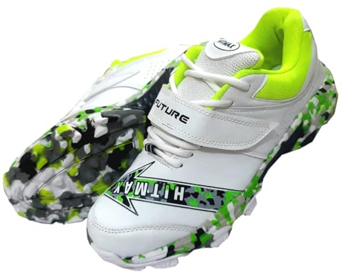 HITMAX Future Rubber Spikes Sole Cricket Shoes for Boys and Men (Lightweight and Durable) (White, US Footwear Size System, Adult, Men, Numeric, Medium, 9)