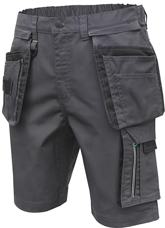 Högert Technik - Short LEMBERG avec Poches Gris foncé | Pantalon de Travail pour Homme | en ISO 13688