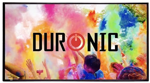 Duronic SFPS80 Projector Screens 80” Projection Screens with 16:9 Ratio Wall Mountable Projector Screen Portable 4K HD Movie Screens Tripod for Home Cinema Business Presentations