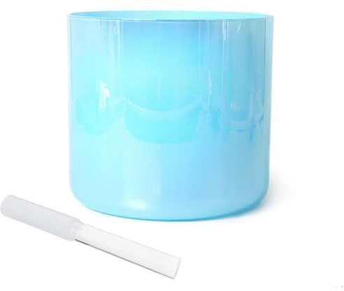 Ciotola di cristallo Blue Alchemy da 8 pollici, ciotola di chakra, ciotola sonora, regalo for yoga, meditazione e guarigione sonora, con percussore acrilico gratuito e O-ring(G Note)