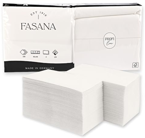 1500 Stück Hygostar Servietten Eleganza 40 x 40 cm 1/8-Falz | 2-lagig, FSC®-zertifiziert, weiß, L: 40cm, B: 40cm, Servietten, Papierservietten, Partyservietten