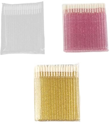 Lonwiner 150 stycken engångs läppborstar, rengöringsstavar sminktillbehör läppstift stav applikator läppglans läppstift, 3 färger