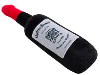 Bandit – Jouet pour Chien en Peluche en Forme de Bouteille de Vin – avec Couineur Sonore – Jouet Ludique et Doux pour Chiens