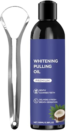 Derwrtup Oil Pulling Bain de bouche 100 ml avec nettoyeur de langue | Aide au rinçage des dents pour adultes, adolescents, matin, soir de dormir après le sommeil