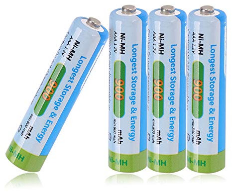 Tera AAA Pile Rechargeable Ni-MH 900mAh 1.2V 1200 Cycles à Faible Auto-décharge sans Effet Mémoire Lot de 4 pour Siemens Gigaset Téléphone DECT A380 A385 A155 AS285 Swisscom Detewe Audioline